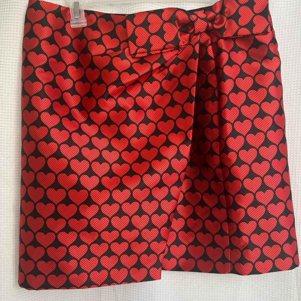 J. Crew Size 12 Elegant Red and Black Pencil Skirt